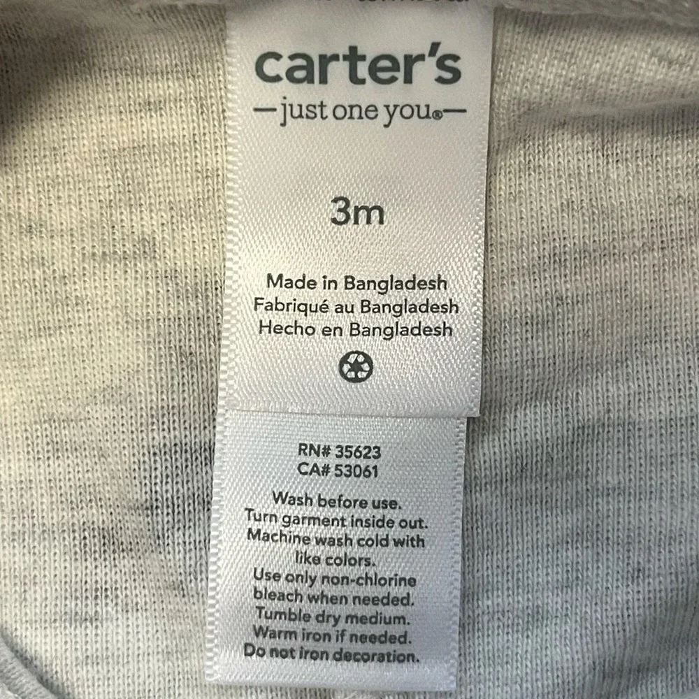 NWT Carters Just One You Baby 3-Piece Bear Hoodie Bodysuit Pants Set‎ 3M